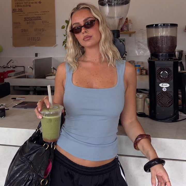 Damen Basic Tanktop med högkvalitativ stretchy Mirla-Eva Jonsson