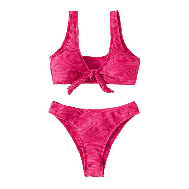Damen Bandeau-Bikini mit raffiniertem Knoten-Design und hohem Beinausschnitt Echo Archiv