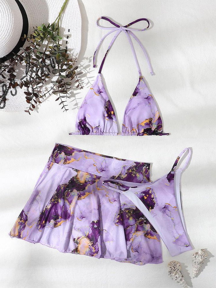 Damen Bikini-Set mit kreativem Marmormuster Echo Archiv