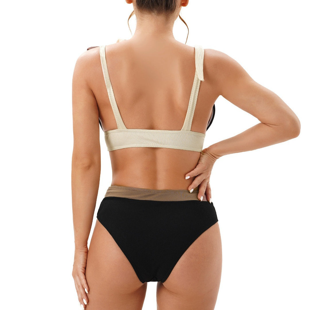 Damen Bikini-Set mit tiefem V-Ausschnitt und verstellbaren Trägerschleifen Echo Archiv