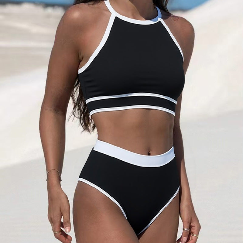 Damen Sportliches Bikini-Set mit hochgeschnittenem Unterteil und Racerback-Oberteil Echo Archiv