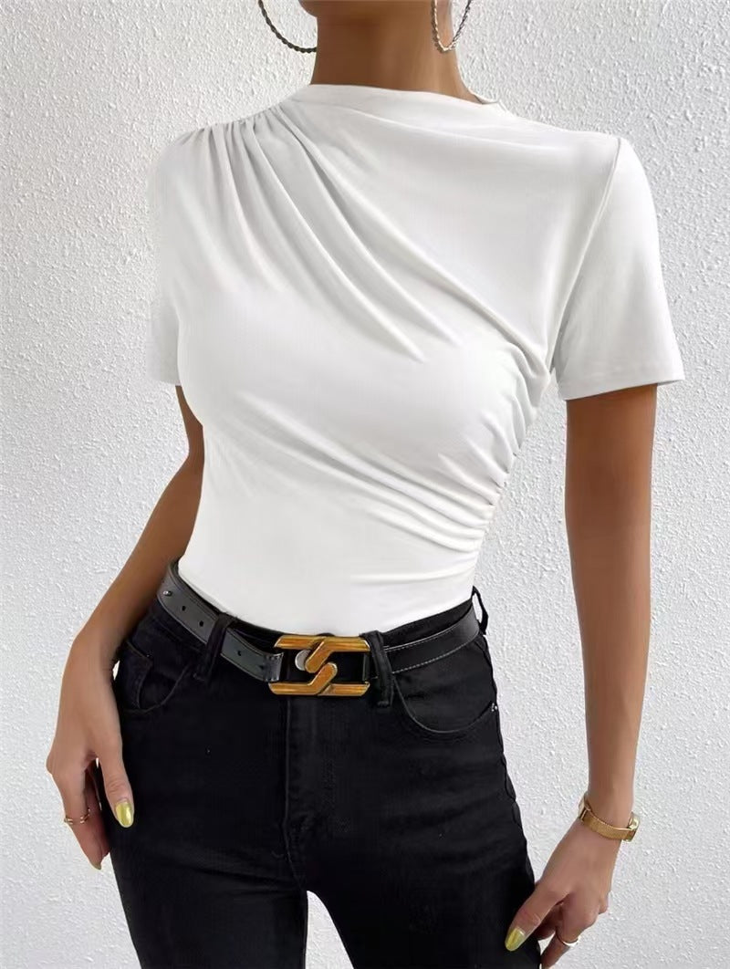 Damer Elegant kortärmad topp med modern skärning och flödande tyg Mirla