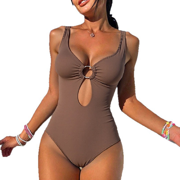 Damen Einteiler Badeanzug mit stilvollem Ringdetail Echo Archiv