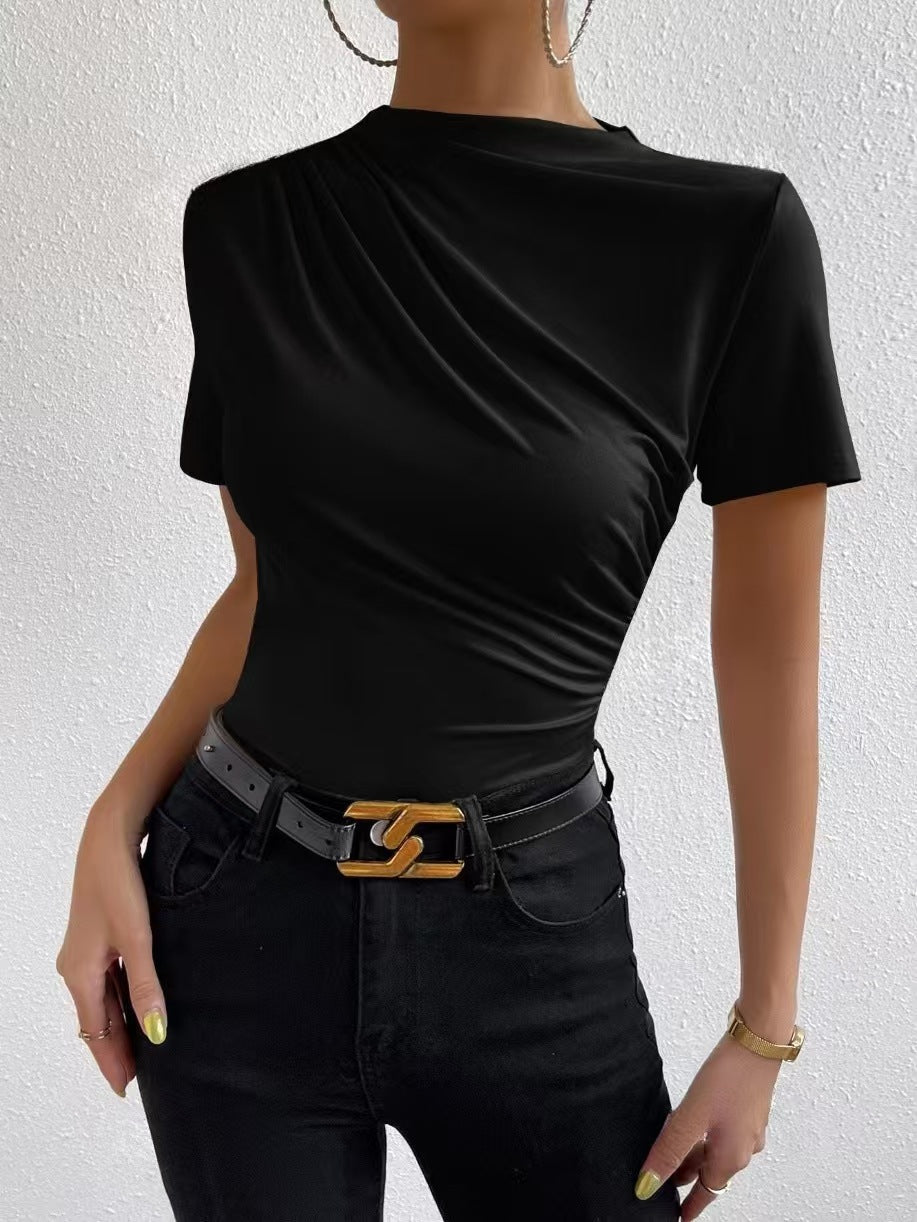 Damer Elegant kortärmad topp med modern skärning och flödande tyg Mirla