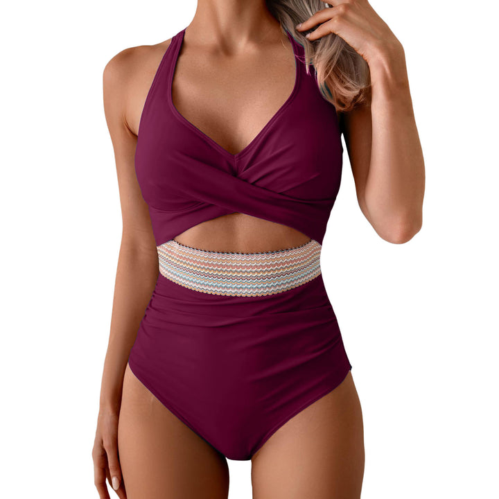 Damen Einteiliges Badeoutfit mit innovativer Wickeloptik Echo Archiv