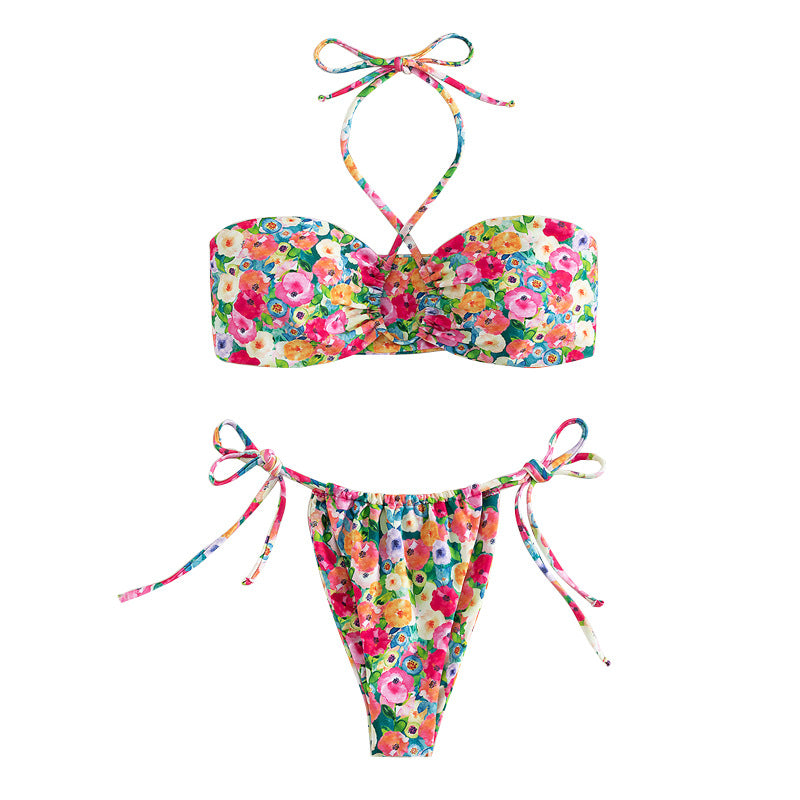 Damen Bandeau-Bikini mit verspieltem Blumendesign Echo Archiv