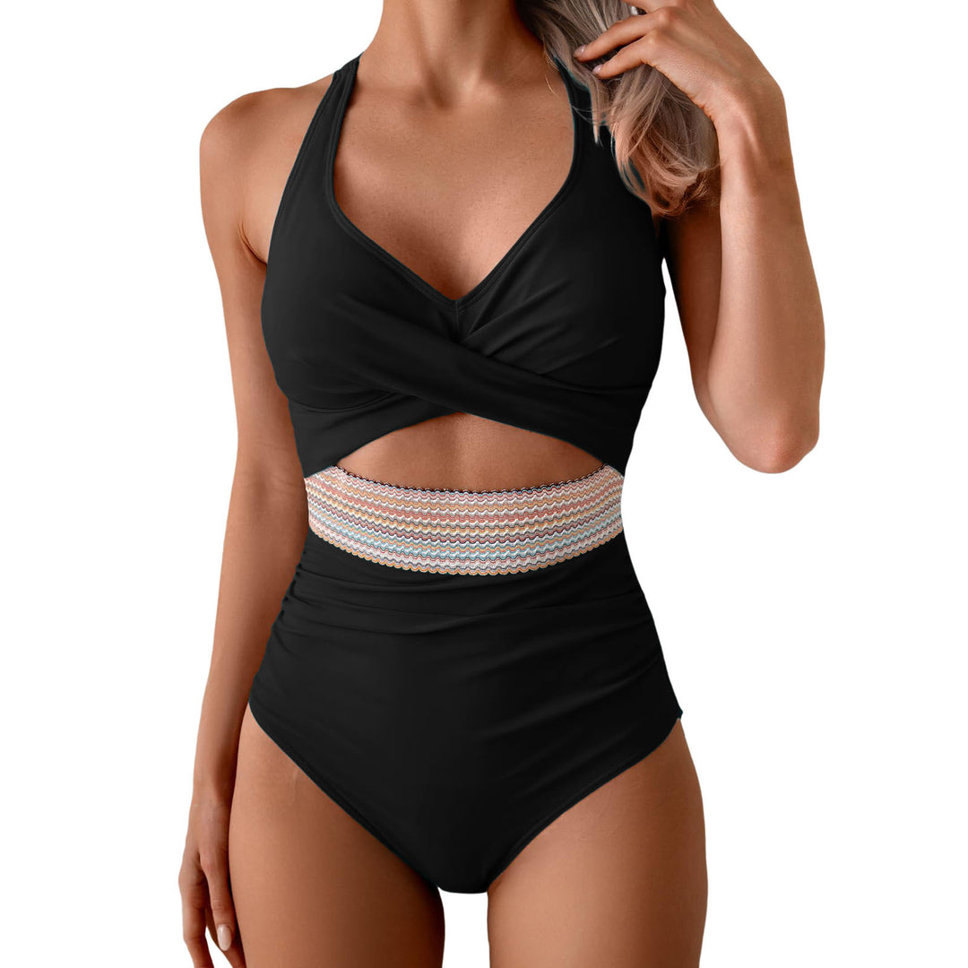 Damen Einteiliges Badeoutfit mit innovativer Wickeloptik Echo Archiv