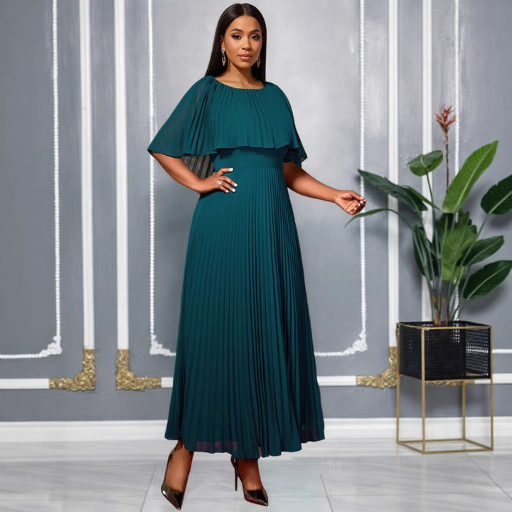 Damer Elegant Plisserad Maxi Klänning med Flödande Ärmar Mirla-Eva Jonsson