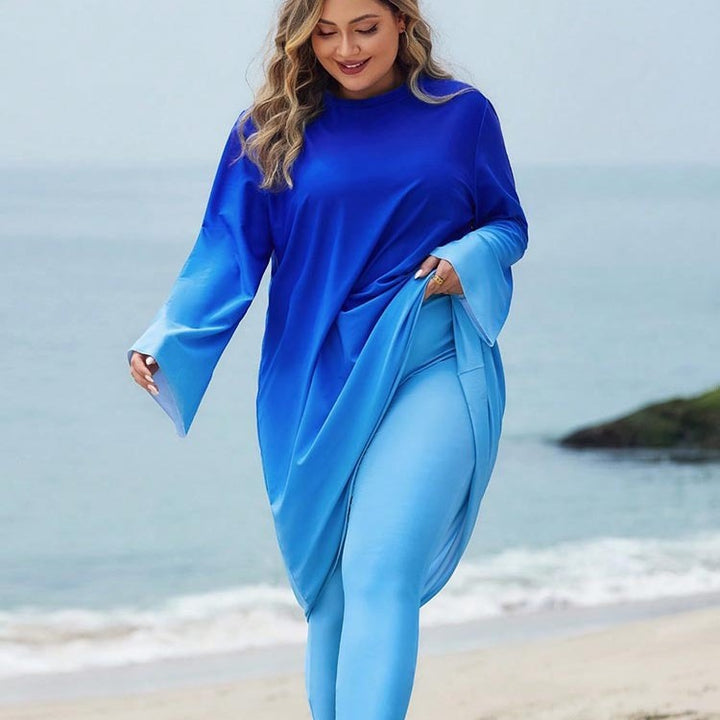 Damen Badeanzug mit langen Ärmeln und elegantem Farbverlauf Echo Archiv