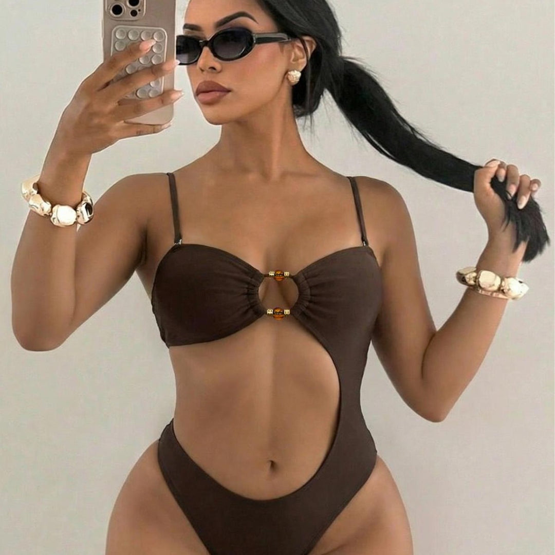 Damen Cut-Out Badeanzug mit einzigartigem Ringdetail Echo Archiv