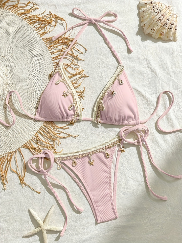 Damen Triangel-Bikini mit dekorativen Quasten Echo Archiv