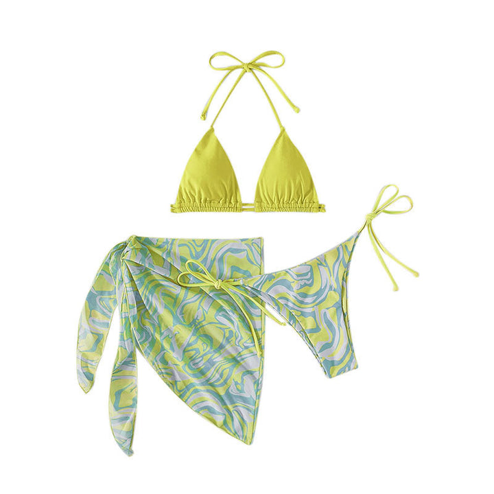 Damen Bikini mit verstellbaren Trägern und transparentem Wickelrock Echo Archiv