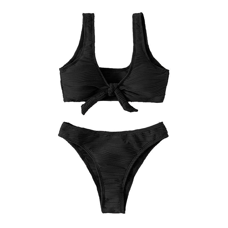 Damen Bandeau-Bikini mit raffiniertem Knoten-Design und hohem Beinausschnitt Echo Archiv