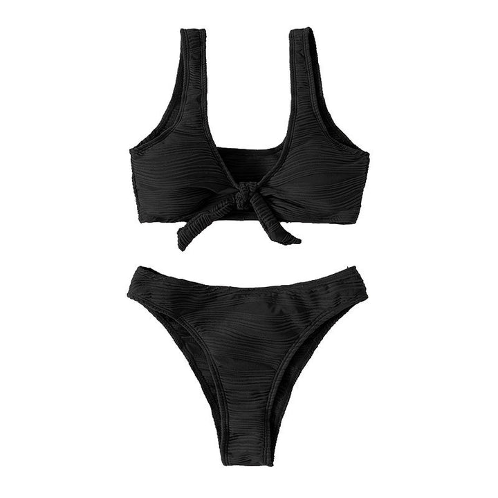 Damen Bandeau-Bikini mit raffiniertem Knoten-Design und hohem Beinausschnitt Echo Archiv