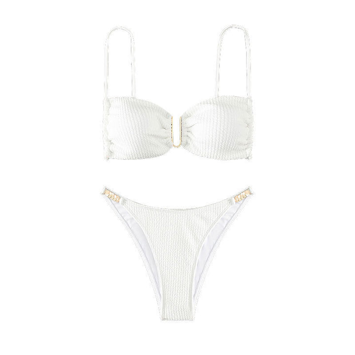 Damen Bandeau-Bikini mit strukturiertem Oberteil und verstellbaren Trägern Echo Archiv