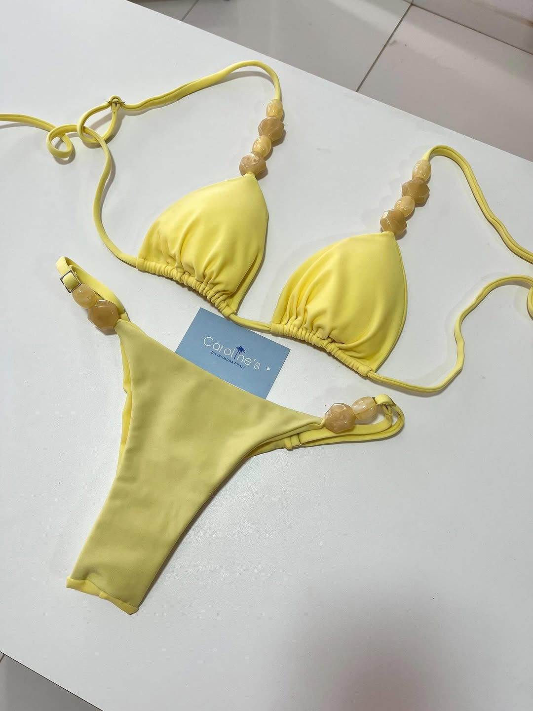 Damen Triangel-Bikini mit elastischen Bändern und dekorativen Details Echo Archiv
