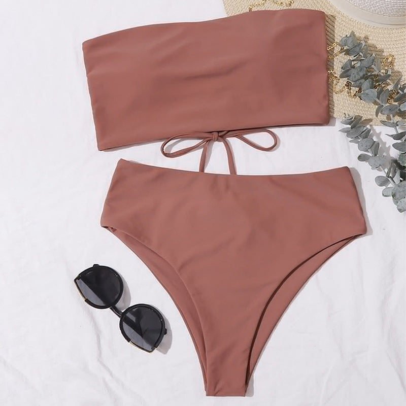 Damen Bandeau-Bikini mit hoher Taille Echo Archiv
