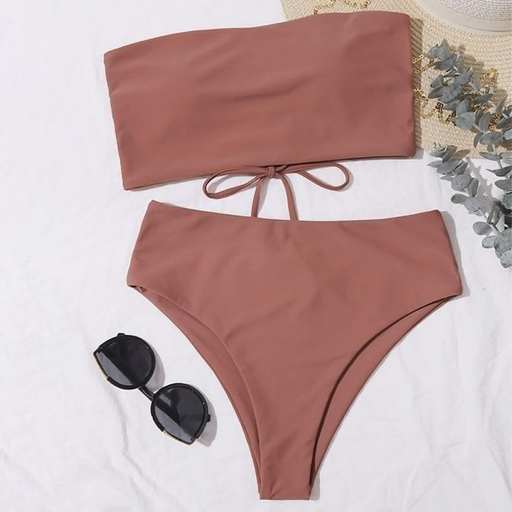 Damen Bandeau-Bikini mit hoher Taille Echo Archiv