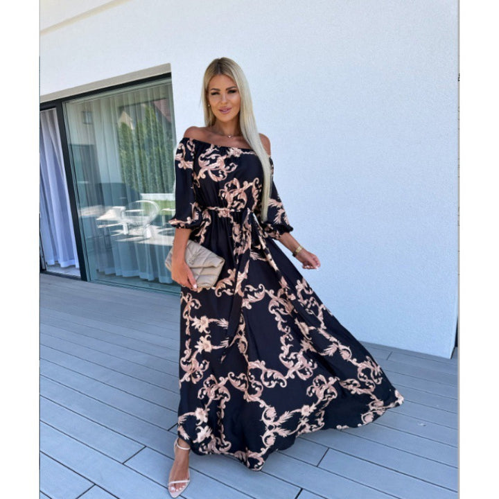Damen Maxikläder med off-shoulder design och voluminösa ärmar Eva Jonsson