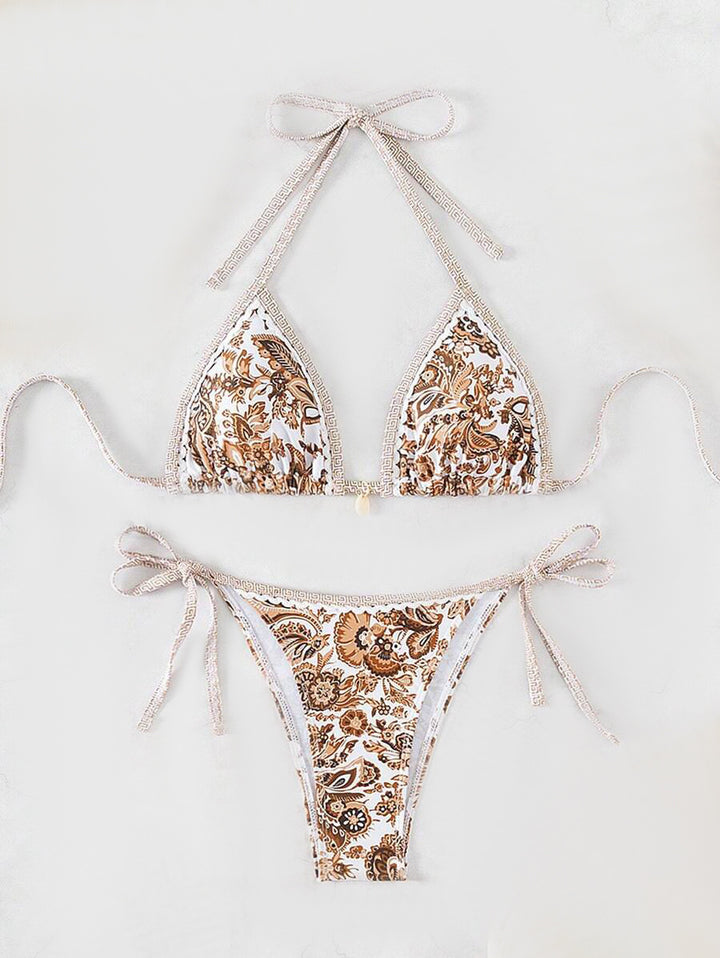Damen Triangel-Bikini mit floralem Vintage-Muster Echo Archiv
