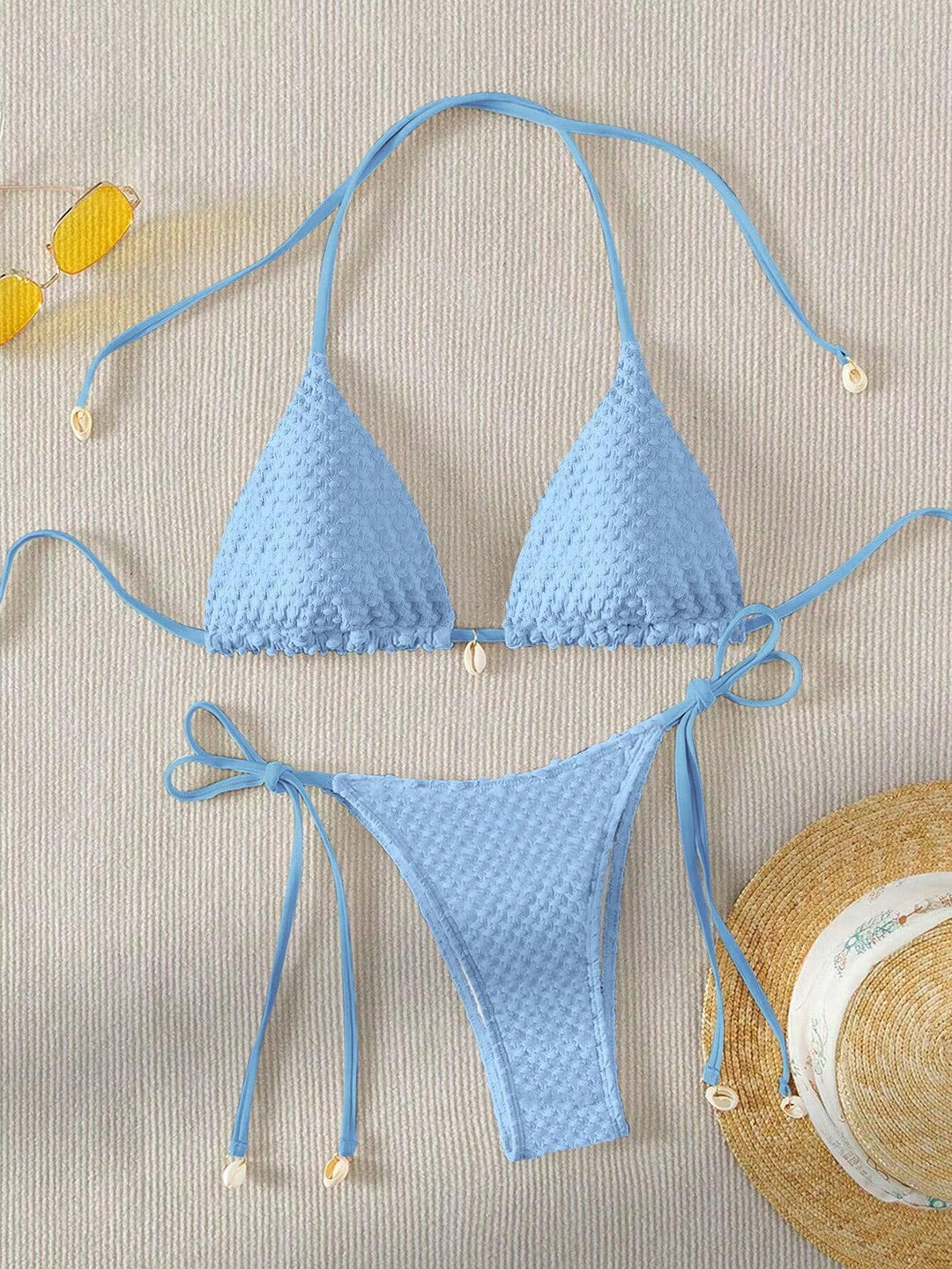Damen Triangle-Bikini mit strukturiertem Material und zarten Bindebändern Echo Archiv