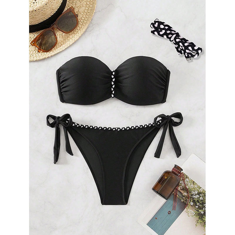 Damen Bandeau-Bikini mit elegantem Wickeldetail Echo Archiv
