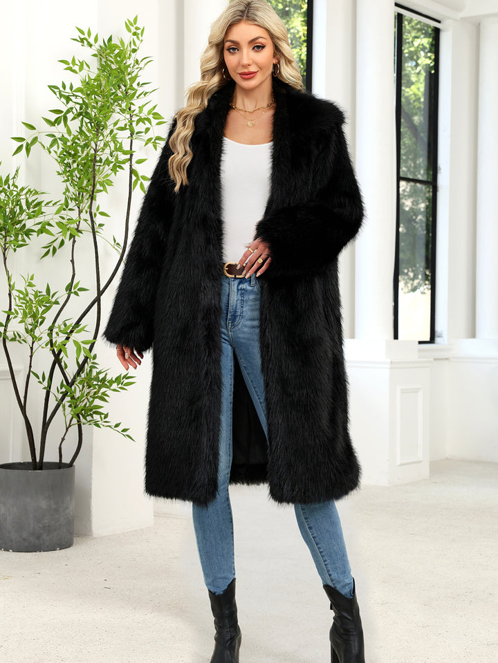 Damer Fuzzy Konstpälsrock med elegant slag Eva Jonsson