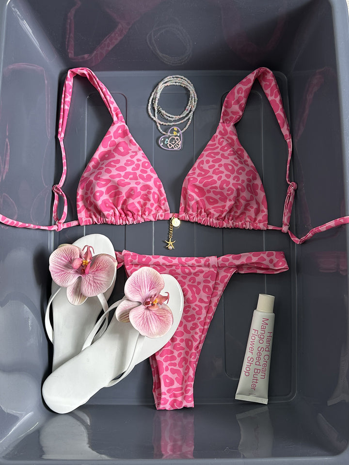 Damen Triangel-Bikini mit Leo-Design und verstellbaren Trägern Echo Archiv