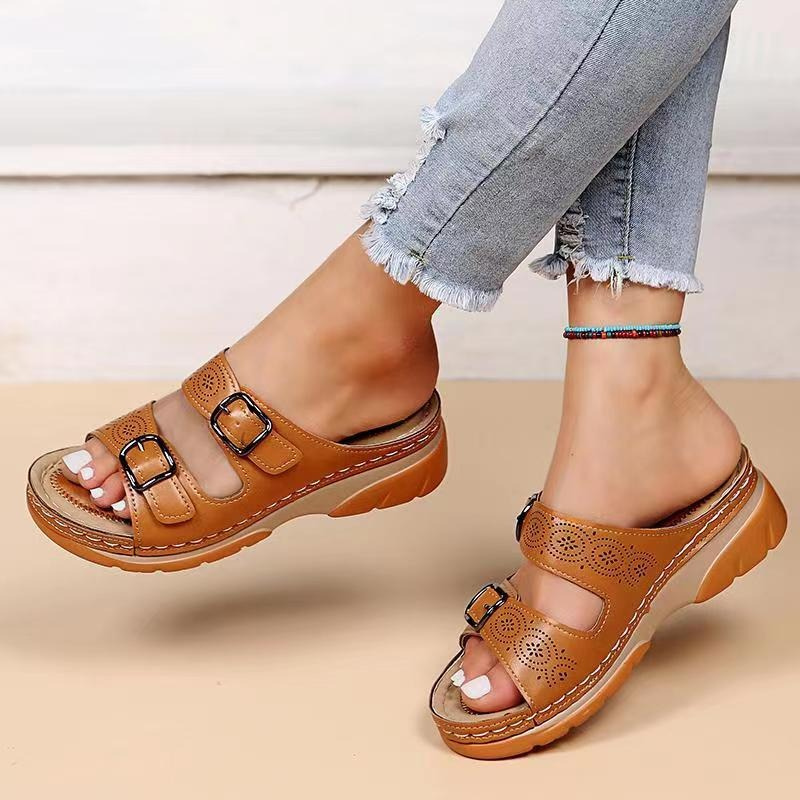 Ortopediska sandaler - Slip-On - Ergonomiska - Sandaler med dubbla spännen - Sandaler för kvinnor-Eva Jonsson