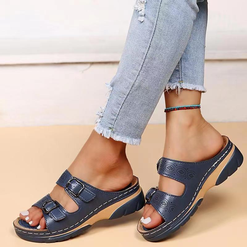 Ortopediska sandaler - Slip-On - Ergonomiska - Sandaler med dubbla spännen - Sandaler för kvinnor-Eva Jonsson