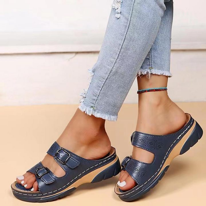 Ortopediska sandaler - Slip-On - Ergonomiska - Sandaler med dubbla spännen - Sandaler för kvinnor-Eva Jonsson