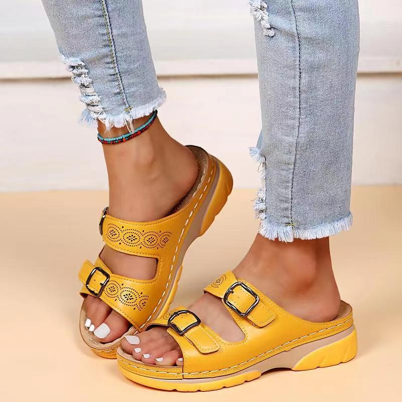Ortopediska sandaler - Slip-On - Ergonomiska - Sandaler med dubbla spännen - Sandaler för kvinnor-Eva Jonsson