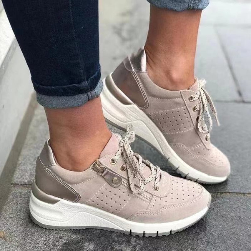 Ortopediska sneakers - Snörning - Wedge - Ergonomiska skor - Sneakers för kvinnor-Eva Jonsson