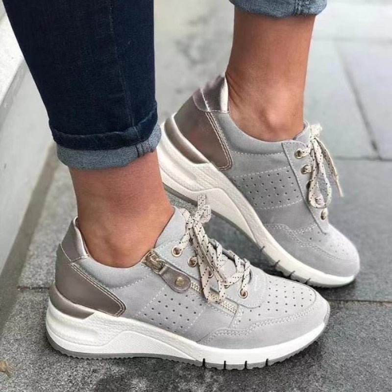 Ortopediska sneakers - Snörning - Wedge - Ergonomiska skor - Sneakers för kvinnor-Eva Jonsson