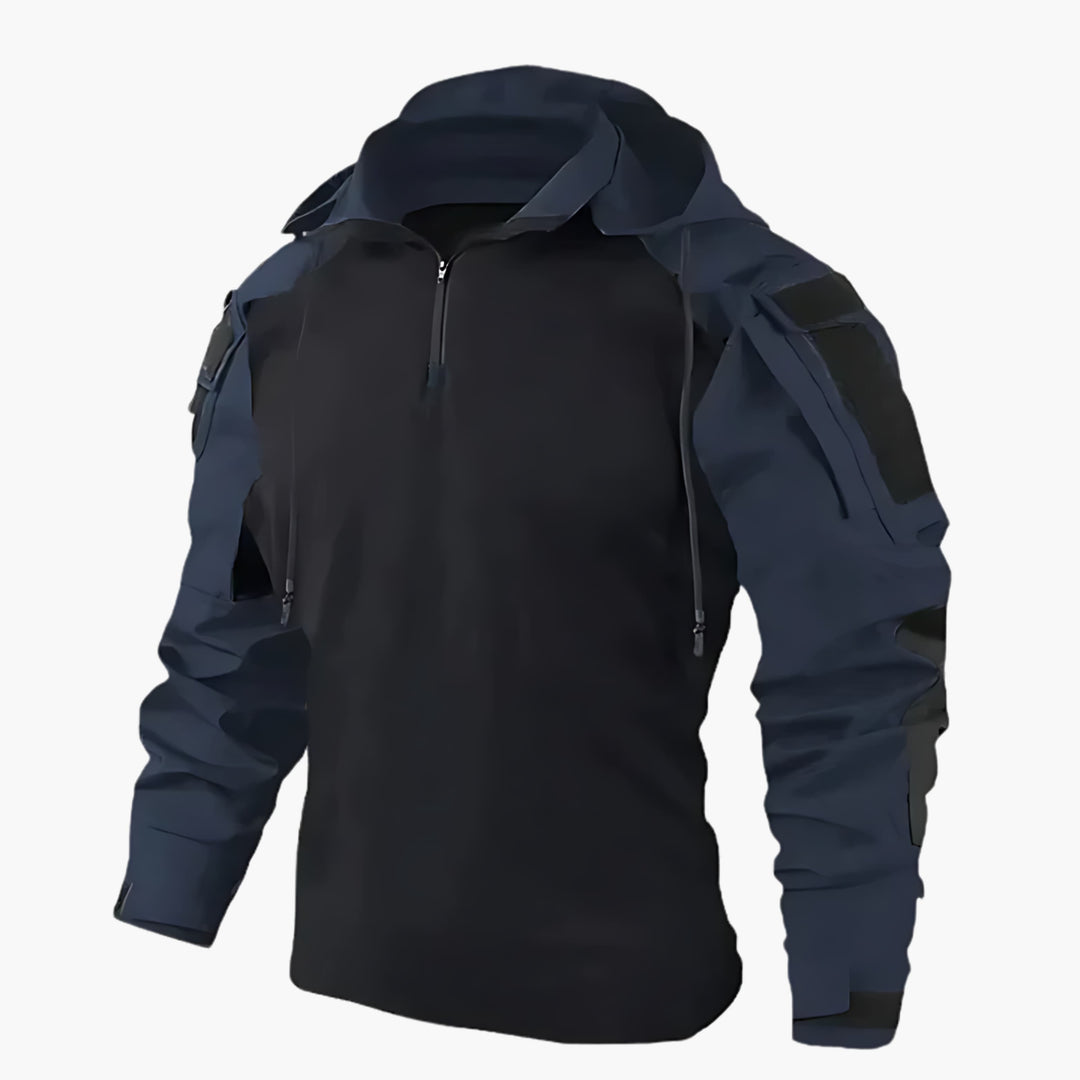 Outdoorjacka | Halv dragkedja | Huva | Taktisk jacka | Herrjacka-Eva Jonsson