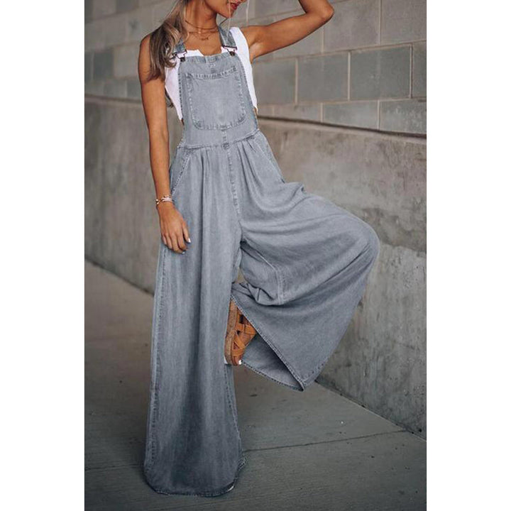 Overall med vida ben - Ärmlös - Lös passform - Denimoverall - Jumpsuit för dam-Eva Jonsson