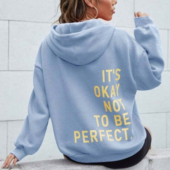 Överdimensionerad Hoodie | Bekväm | Löst sittande | Text-hoodie | Hoodie för damer-Eva Jonsson