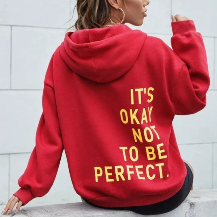 Överdimensionerad Hoodie | Bekväm | Löst sittande | Text-hoodie | Hoodie för damer-Eva Jonsson