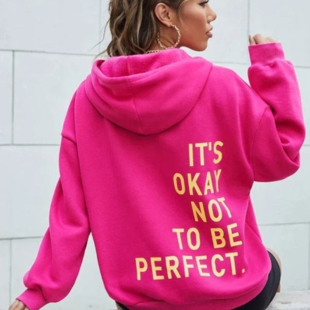 Överdimensionerad Hoodie | Bekväm | Löst sittande | Text-hoodie | Hoodie för damer-Eva Jonsson