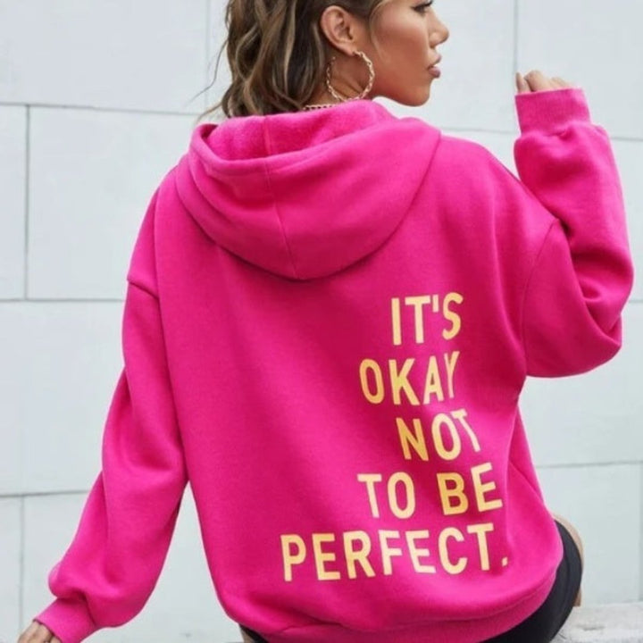 Överdimensionerad Hoodie | Bekväm | Löst sittande | Text-hoodie | Hoodie för damer-Eva Jonsson