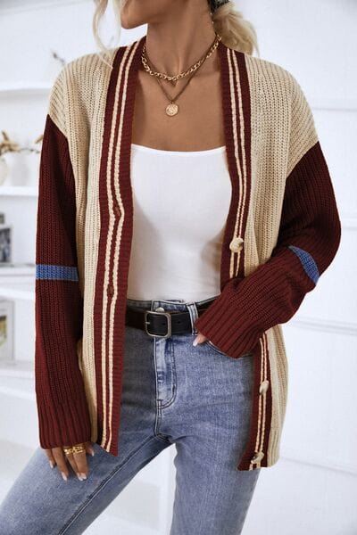 Överdimensionerad kofta | Knäppt | V-ringad | Stickad Cardigan | Damstickat-Eva Jonsson