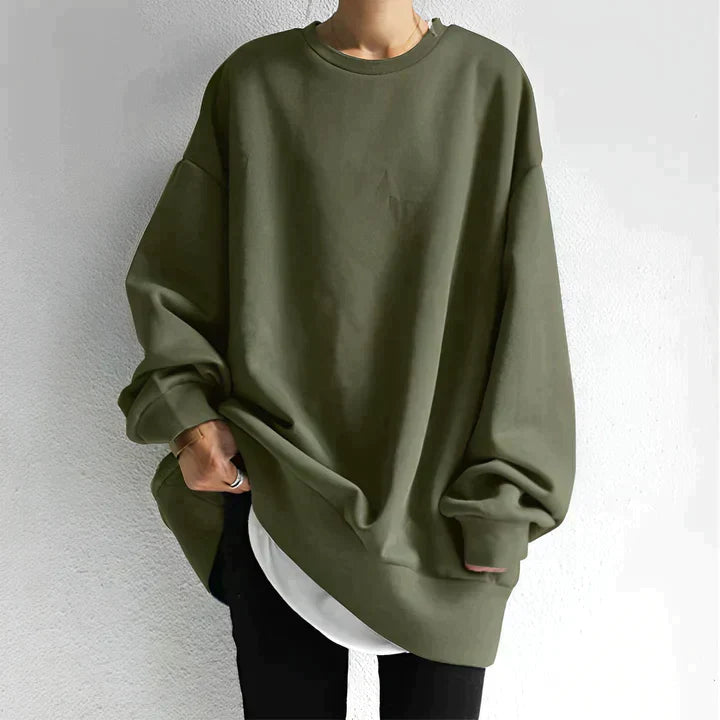 Överdimensionerad sweatshirt - Lång - Mysig - Plus Size Sweatshirt - Damkläder-Eva Jonsson