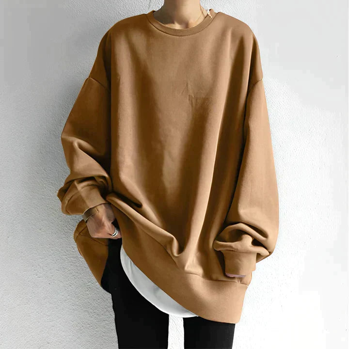 Överdimensionerad sweatshirt - Lång - Mysig - Plus Size Sweatshirt - Damkläder-Eva Jonsson