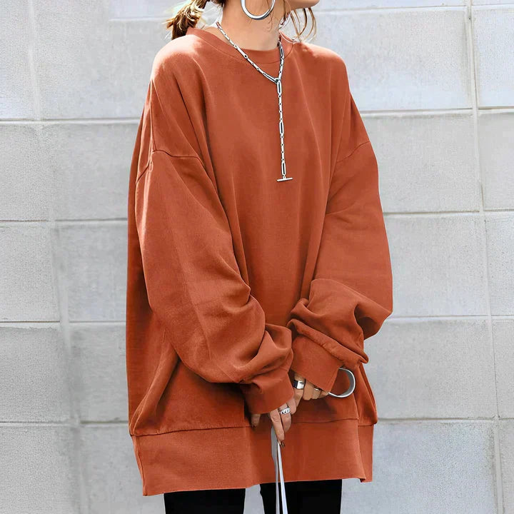 Överdimensionerad sweatshirt - Lång - Mysig - Plus Size Sweatshirt - Damkläder-Eva Jonsson