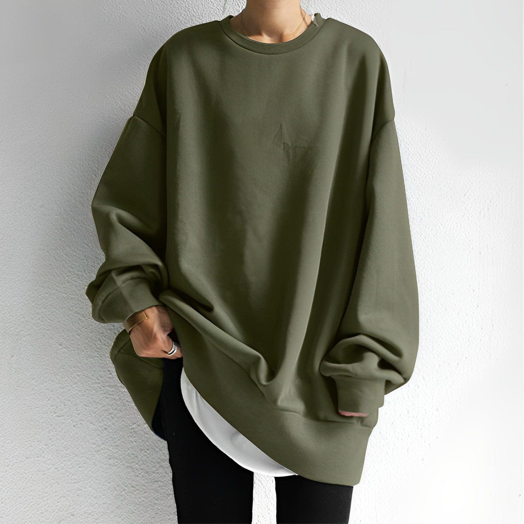 Överdimensionerad sweatshirt - Rund hals - Lös passform - Pullover - Sweatshirts för kvinnor-Eva Jonsson