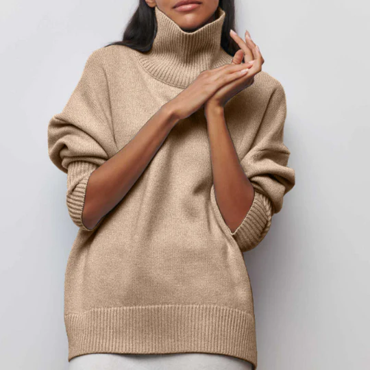 Överdimensionerad tröja - Turtleneck - Pullover - Stickad tröja - Stickade damkläder-Eva Jonsson