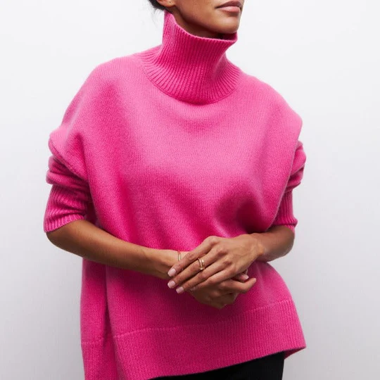 Överdimensionerad tröja - Turtleneck - Pullover - Stickad tröja - Stickade damkläder-Eva Jonsson