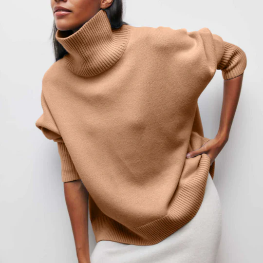 Överdimensionerad tröja - Turtleneck - Pullover - Stickad tröja - Stickade damkläder-Eva Jonsson