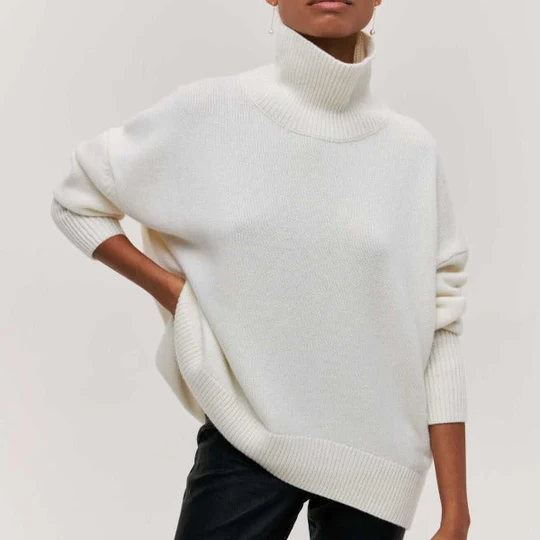 Överdimensionerad tröja - Turtleneck - Pullover - Stickad tröja - Stickade damkläder-Eva Jonsson