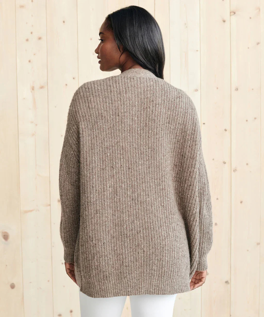 Oversized Cardigan - Knäppt V-neckad stickad kashmirkofta för kvinnor-Eva Jonsson